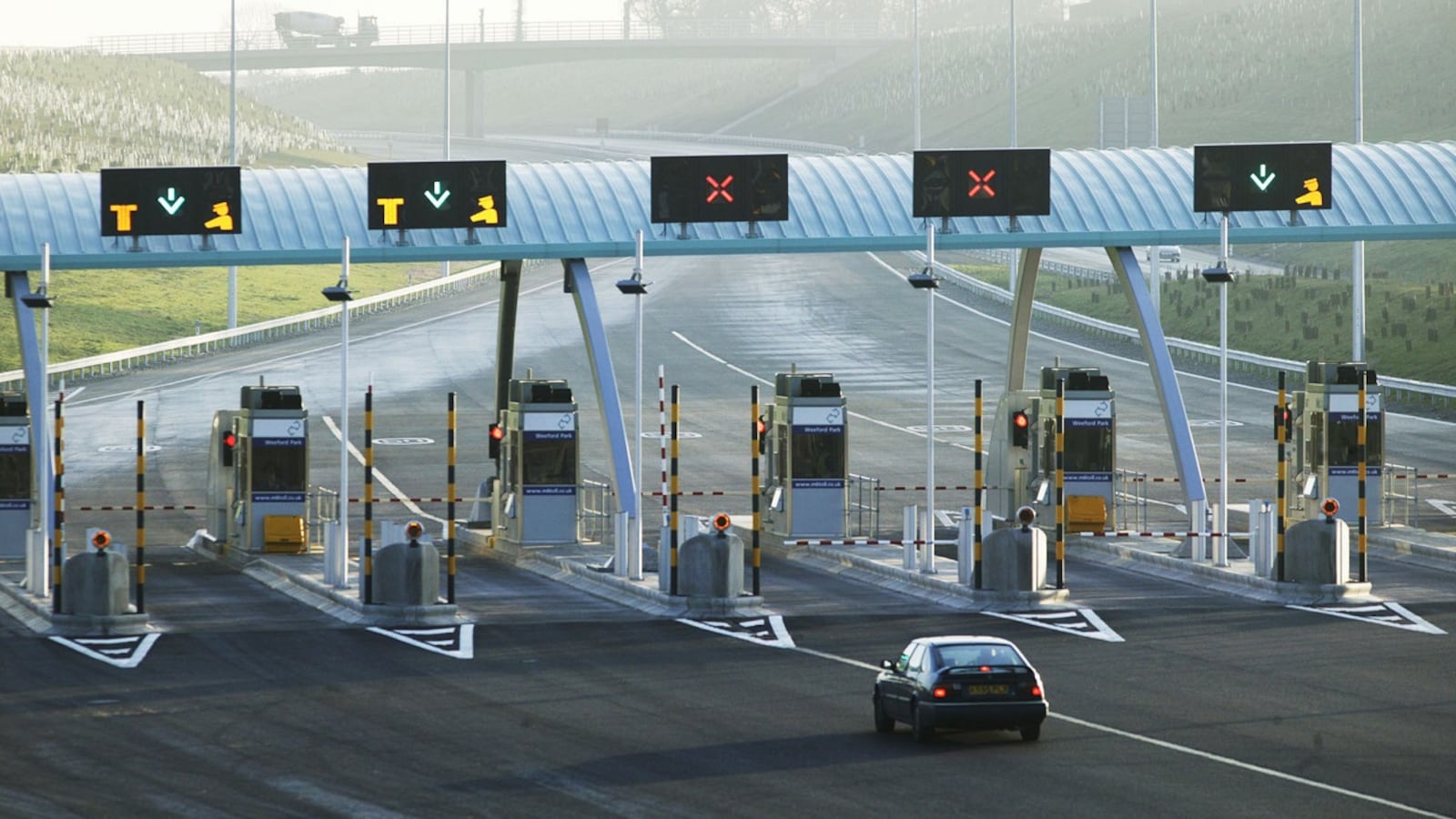Toll plaza booth roads car NHAI