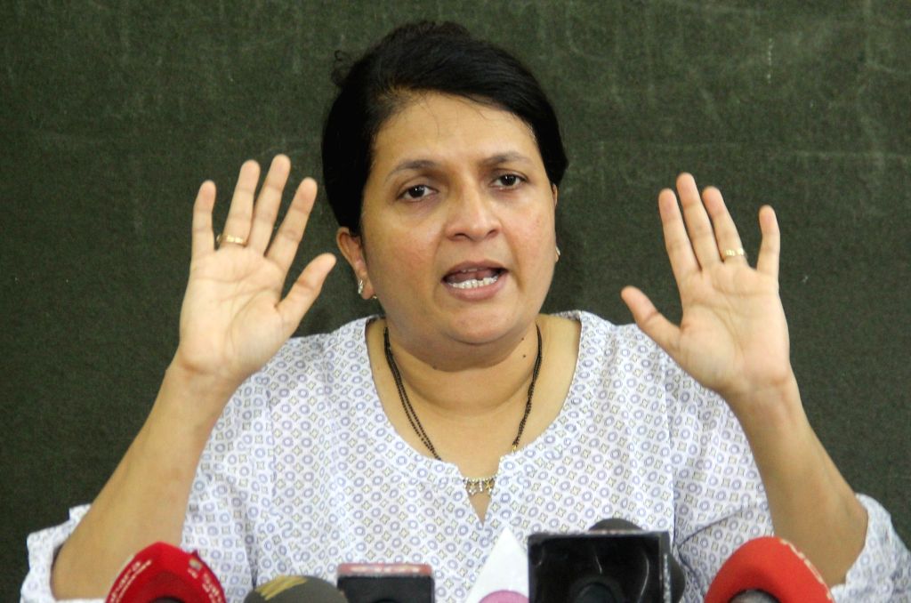 social activist anjali damania speaks during a 591529